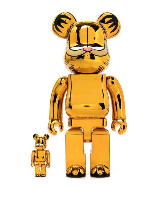 BEARBRICK GARFIELD Gold chrome Version 100% AND 400%