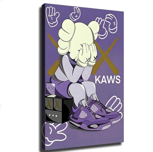 Kawss Poster Kawaii Room Decor Trend Canvas Wall Art Kaws Figure