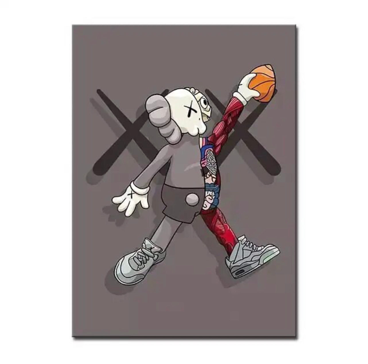 Canvas Art Painting Kaw Cartoon Character Playing Basketball