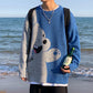 Sweater Boys Loose Korean Version Plus Velvet Thickening Trend Personality Bear Bottoming Sweater
