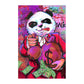 Purple Panda Funny Picture Money Bag Canvas Painting