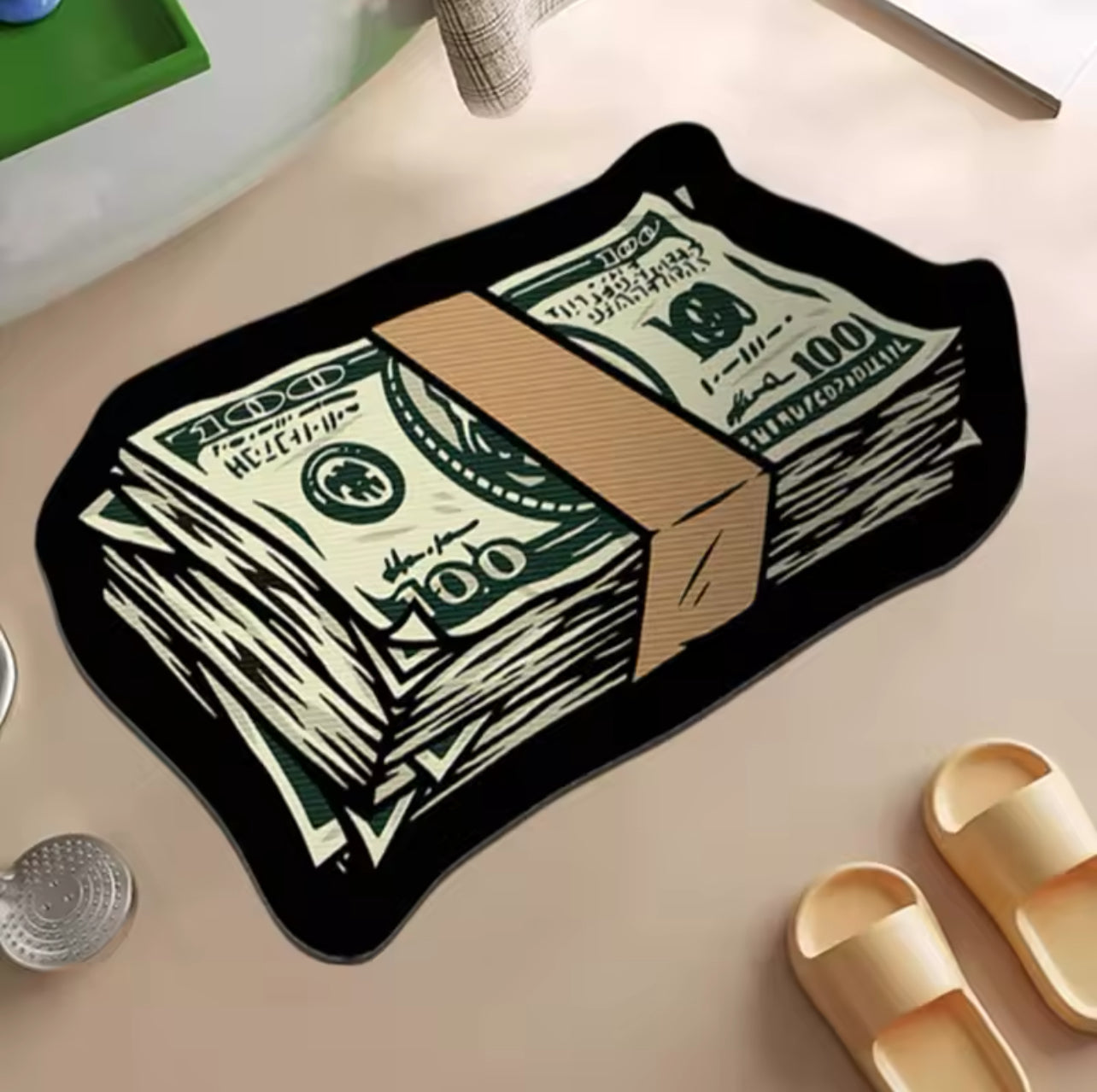 Creative  Money Shaped Carpet Personality Imitation Money Rug Dollar Rug for Bedroom Irregular  Art Floor Mat Door