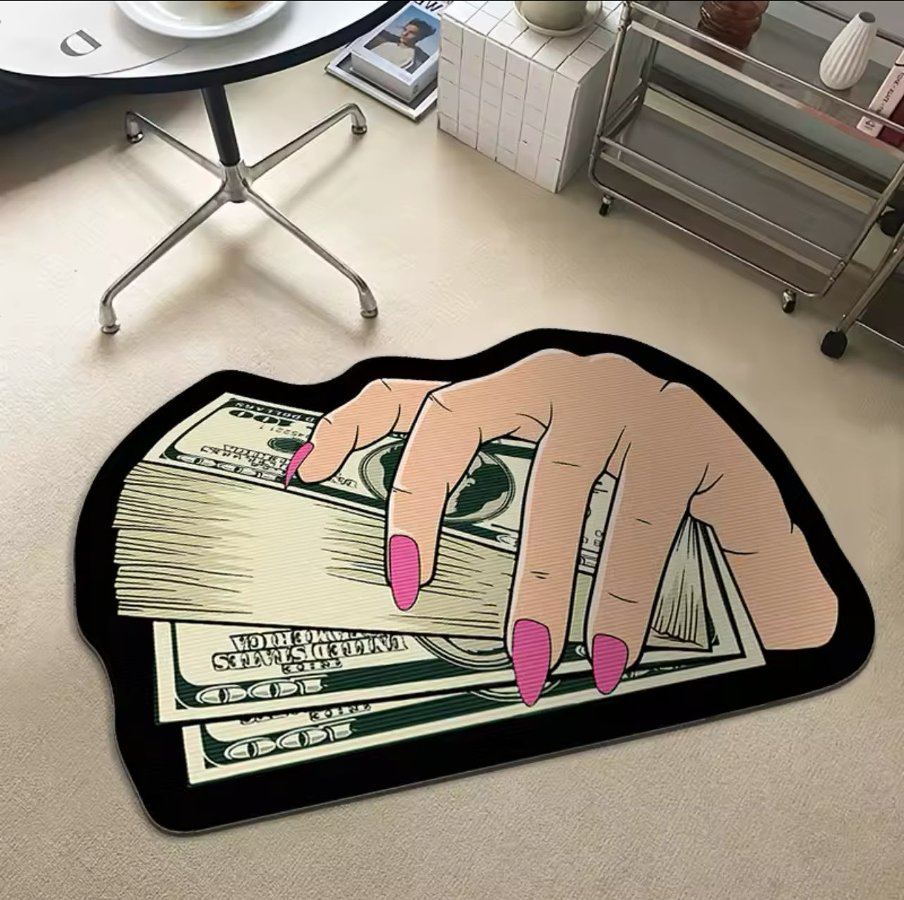 Dollar Carpet Banknote Series Shaped Floor Mat Fun Foot Mat Living Room Sofa Coffee Table Mat